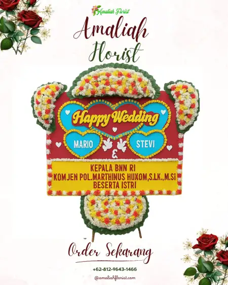 Papan Bunga Pernikahan Terjun